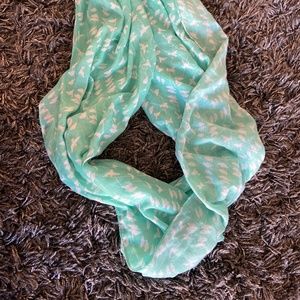 Light blue bird infinity scarf, one size
